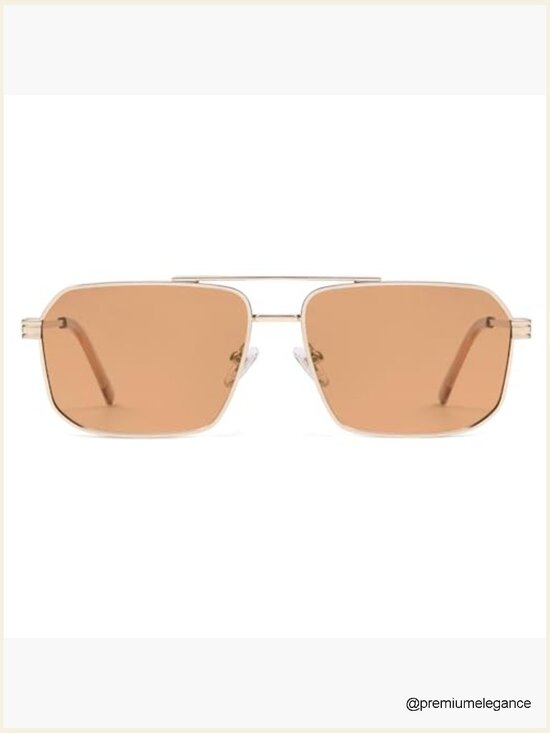 Retro Square Double Bridge Metal Sunglasses main image 6
